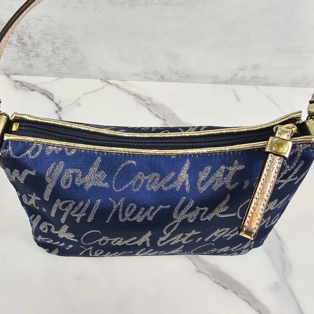 Coach Poppy New York Script Y2K Baguette Shoulder Bag - Picture 9 of 11